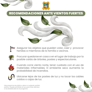 Recomendaciones ante fuertes vientos