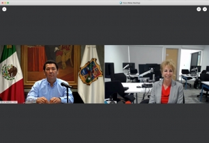 Da bienvenida Mario L&oacute;pez a Yolanda A. Parra, C&oacute;nsul General de EU en Matamoros