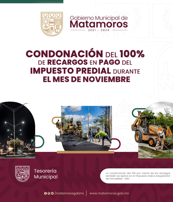 Pago predial noviembre al 100%