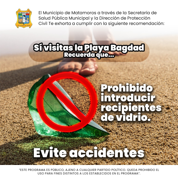 Prohibido el vidrio en playa Bagdad