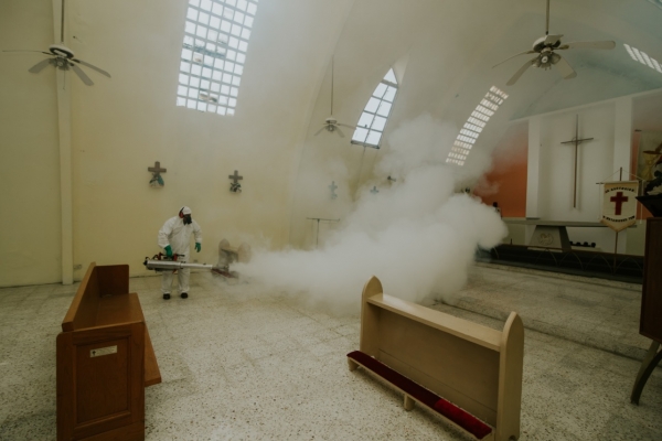 Realiza Gobierno de Matamoros desinfecci&oacute;n en edificios de organizaciones religiosas por COVID-19