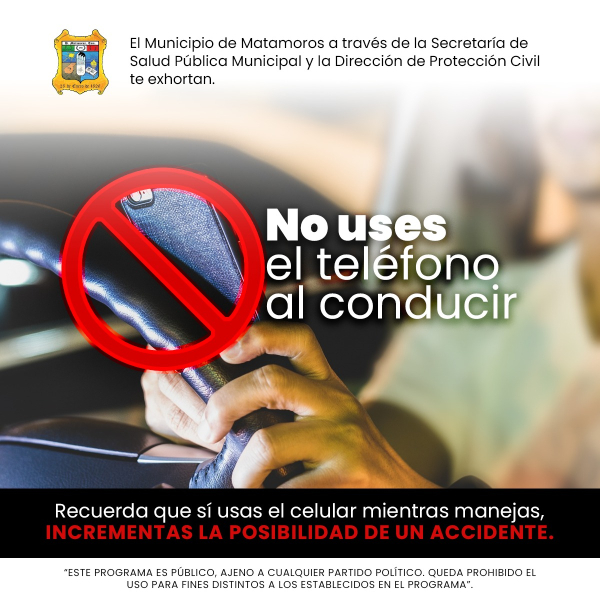 No uses el tel&eacute;fono al conducir