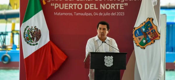 Agradece Alcalde Mario L&oacute;pez voluntad pol&iacute;tica de AMLO y AVA en inicio de Dragado del Canal de Navegaci&oacute;n "Puerto del Norte"