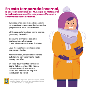Invitan a prevenir enfermedades en invierno